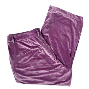 WILDFANG Women's Lilac Velvet Pleated The Empower Wide Leg Pants 24W